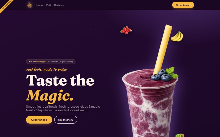 Concept B preview: dark, cosmic design